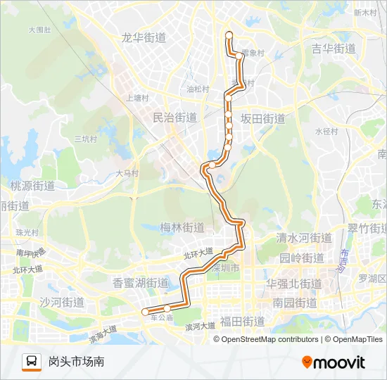 公交高快巴士13号路的线路图