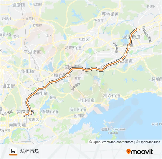 公交高快巴士15号路的线路图