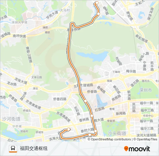 公交高快巴士16号路的线路图