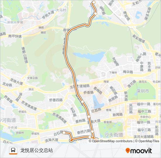 高快巴士16号 Bus Line Map