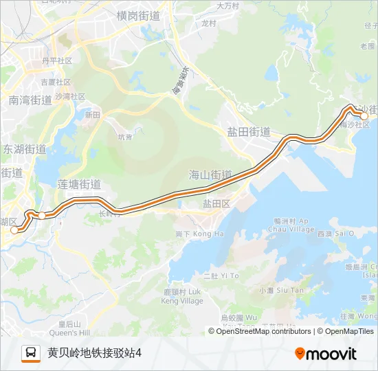 大梅沙假日专线1 Bus Line Map