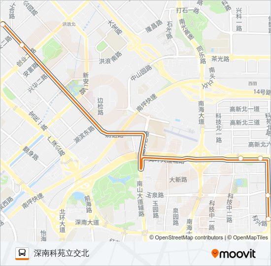 高峰专线102号 Bus Line Map