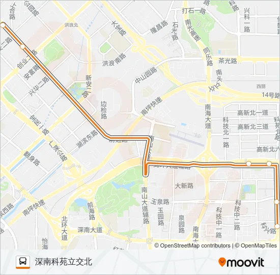 高峰专线102号 Bus Line Map