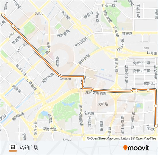 高峰专线102号 Bus Line Map