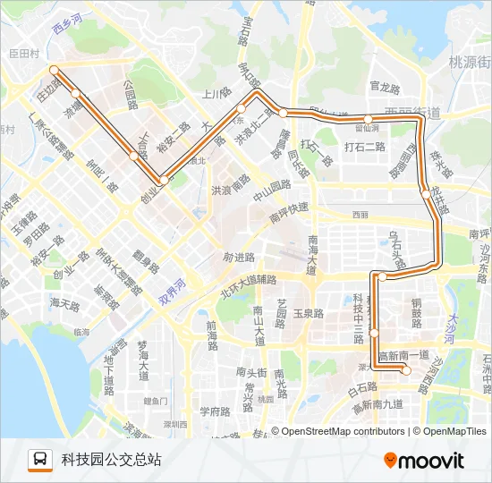 高峰专线103号 Bus Line Map