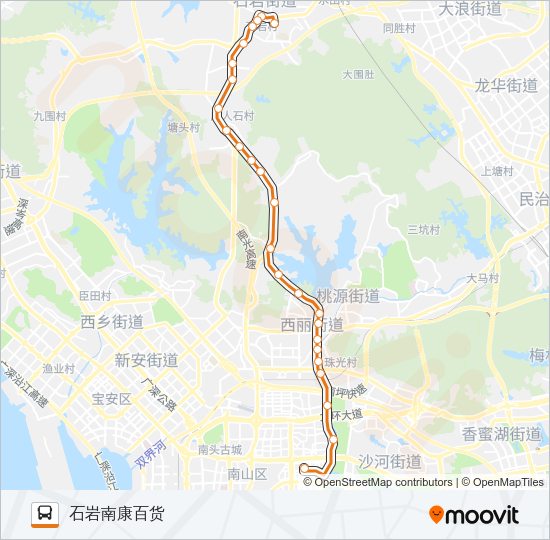 高峰专线104号 Bus Line Map