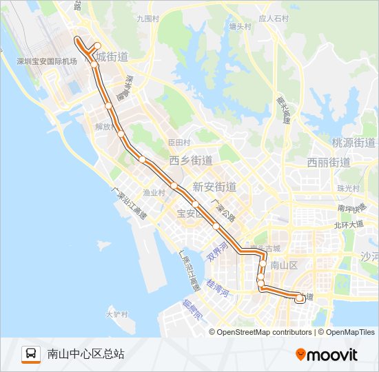 公交高峰专105号路的线路图