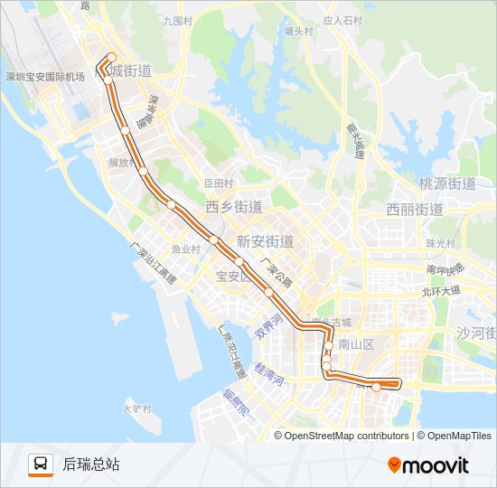 高峰专线105号 Bus Line Map