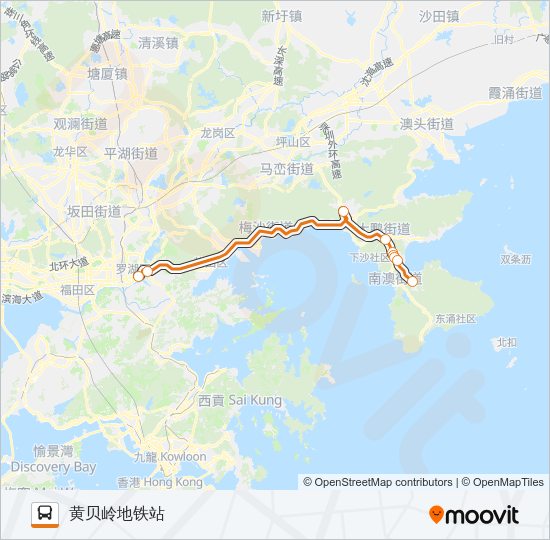 公交大鹏新区假日专2路的线路图