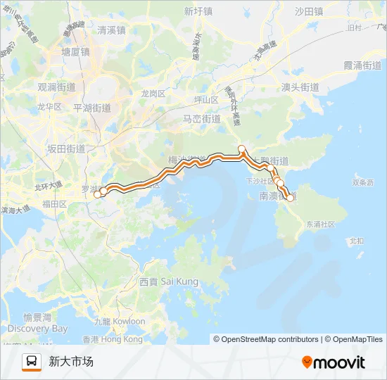 公交大鹏新区假日专2路的线路图