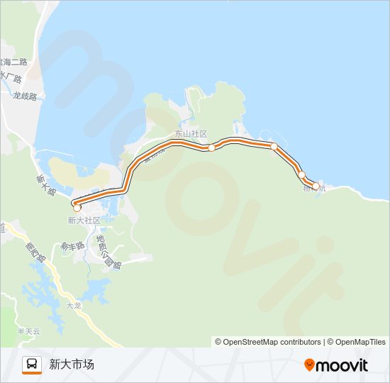 大鹏新区假日专线3 Bus Line Map