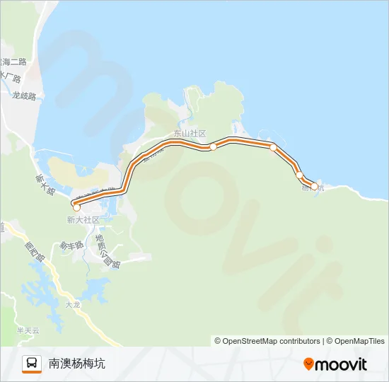 公交大鹏新区假日专3路的线路图