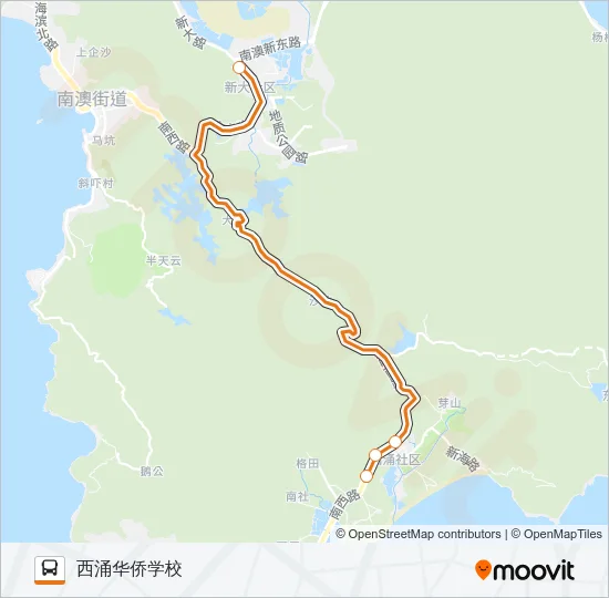 公交大鹏新区假日专4路的线路图