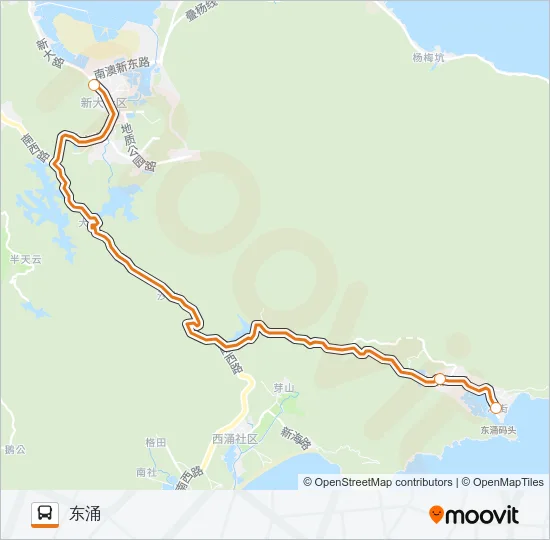 公交大鹏新区假日专5路的线路图