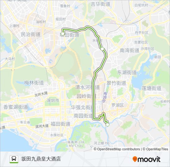 新西湖快线k545坂田线路线 日程 站点和地图 坂田九鼎皇大酒店