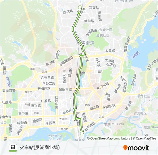 公交新西湖快K545布吉线路的线路图