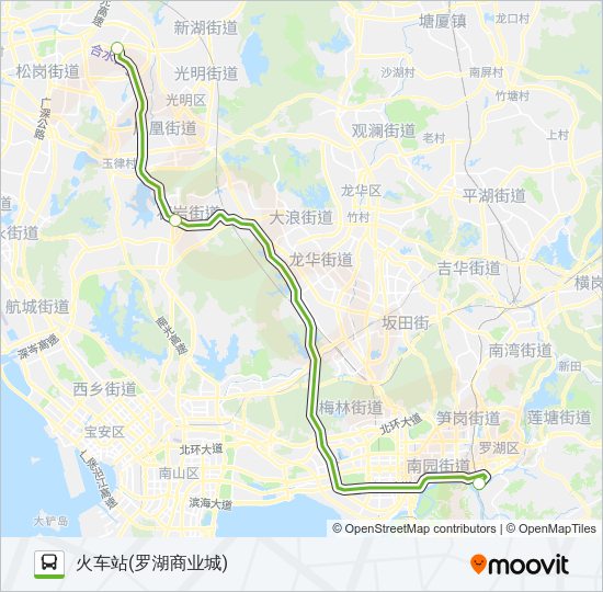 中旅东部快线K533公明线 Bus Line Map