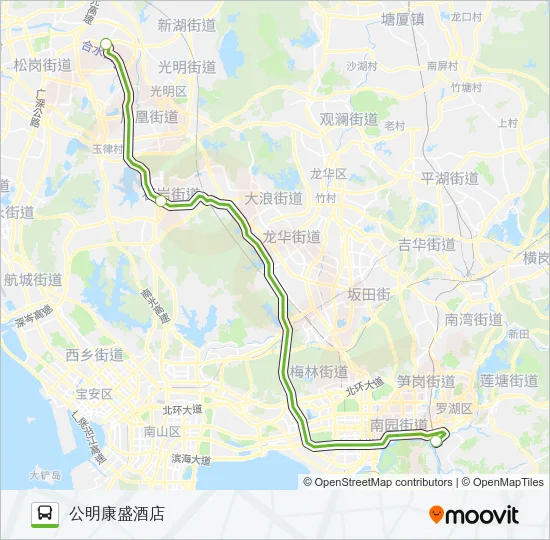 中旅东部快线K533公明线 Bus Line Map