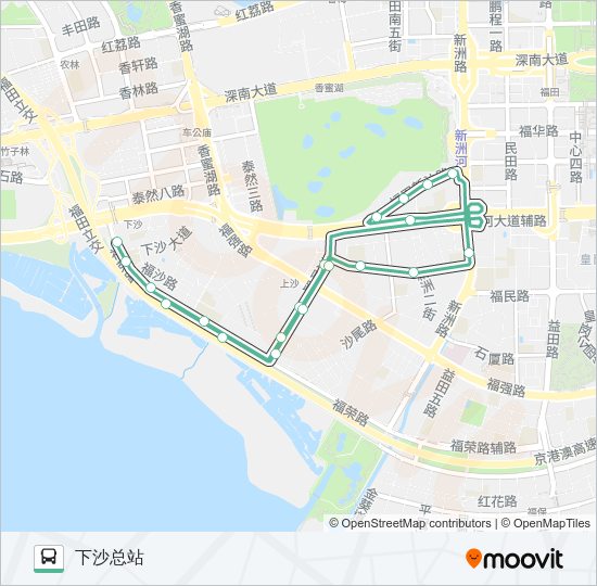 公交B798路的线路图