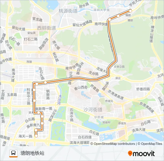 公交高峰专120号路的线路图