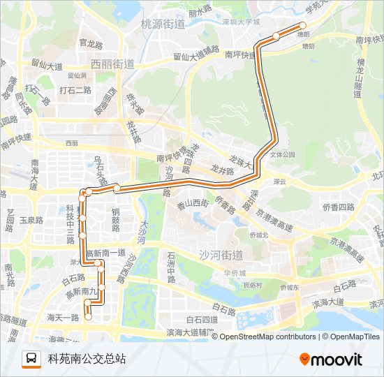 公交高峰专120号路的线路图