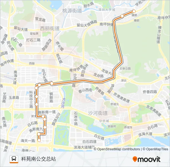 公交高峰专120号路的线路图