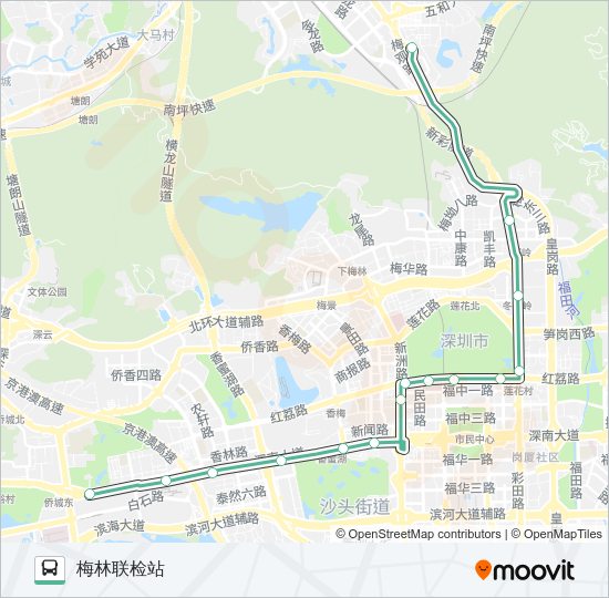 公交54区间路的线路图