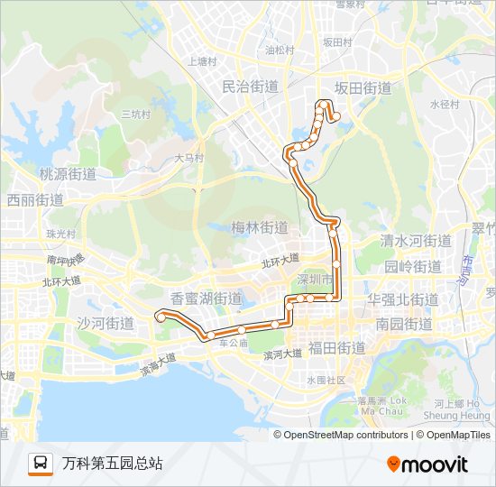 公交高峰专123号路的线路图