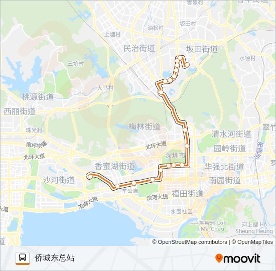 公交高峰专123号路的线路图