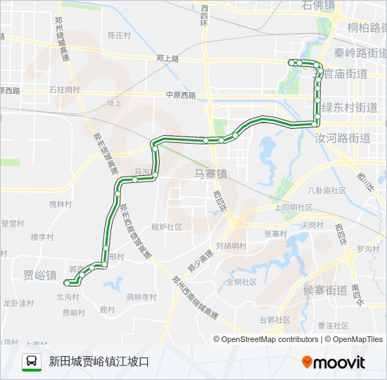 公交新田城1号路的线路图