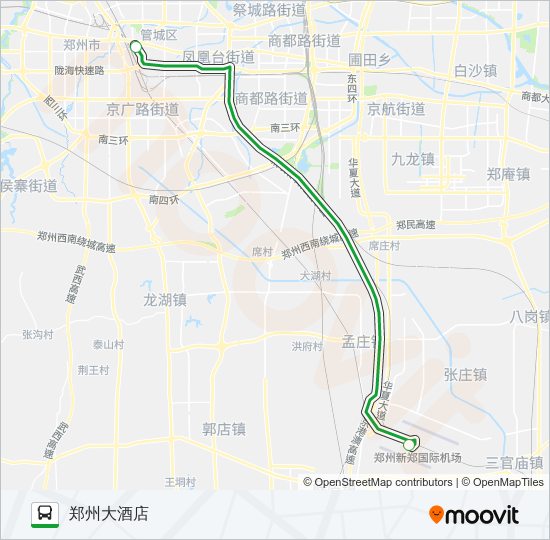 公交机场巴士2路的线路图