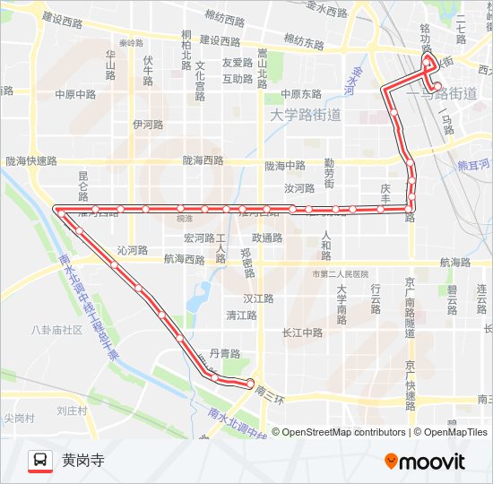公交Y2路的线路图