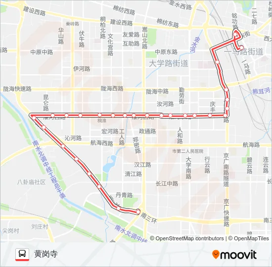 公交Y2路的线路图