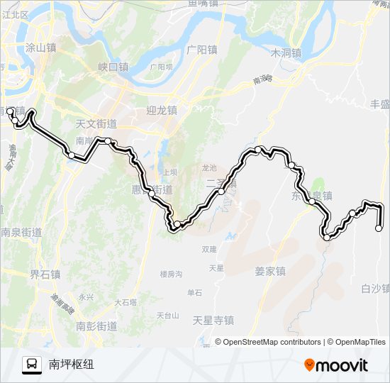 公交南天路的线路图
