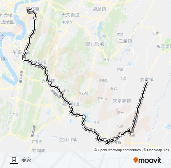 公交南姜路的线路图