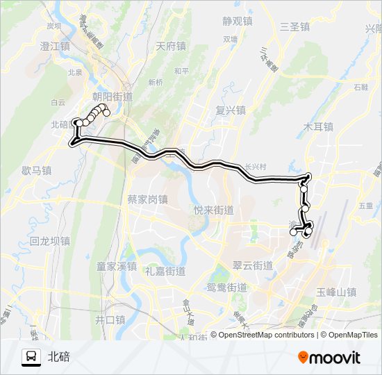 机场巴士北碚线 bus Line Map