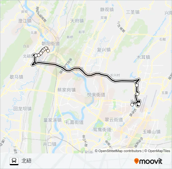 机场巴士北碚线 Bus Line Map
