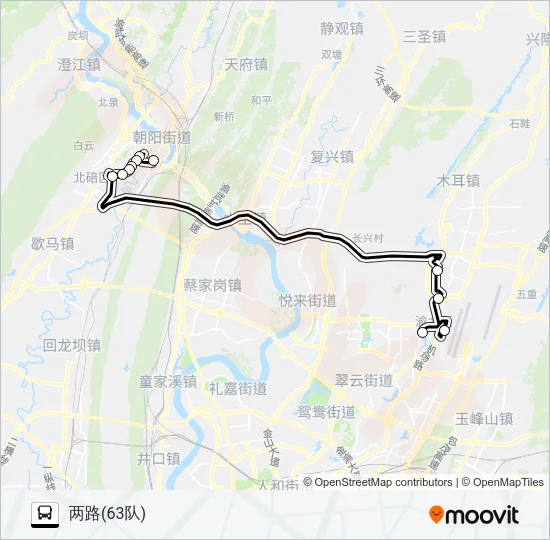 机场巴士北碚线 Bus Line Map