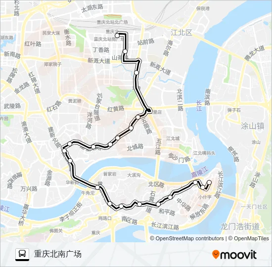 公交0491夜班路的线路图