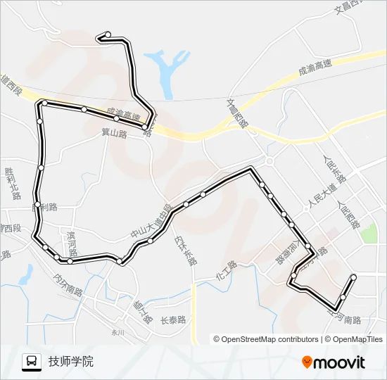 永川105路 Bus Line Map
