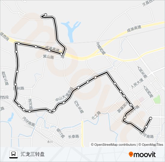 永川105路 Bus Line Map