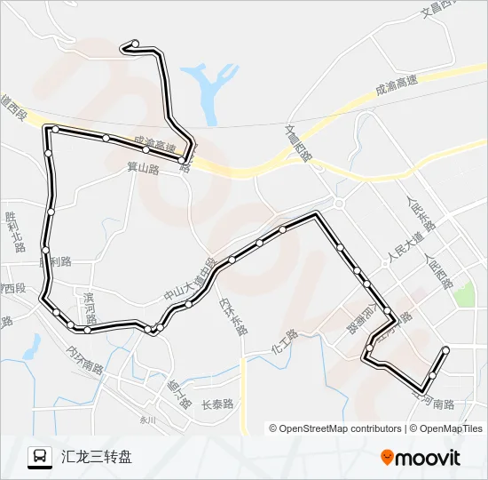 公交永川105路的线路图