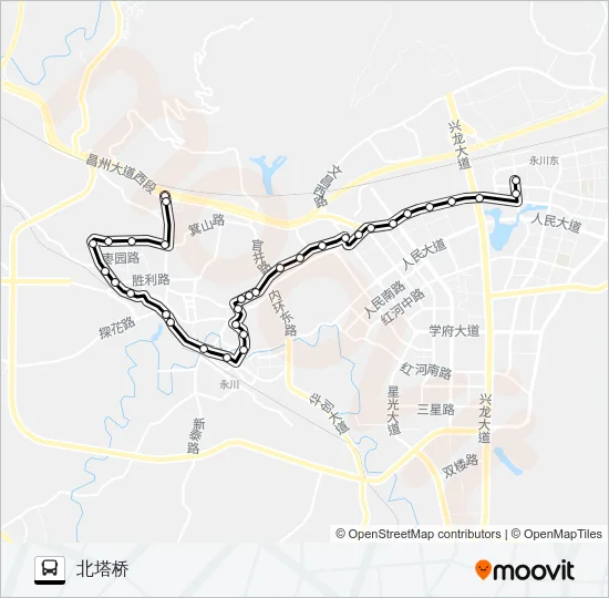 永川106路 Bus Line Map