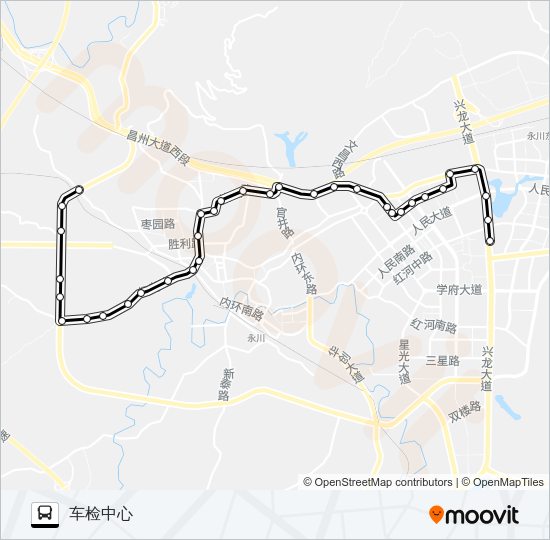 公交永川111路的线路图