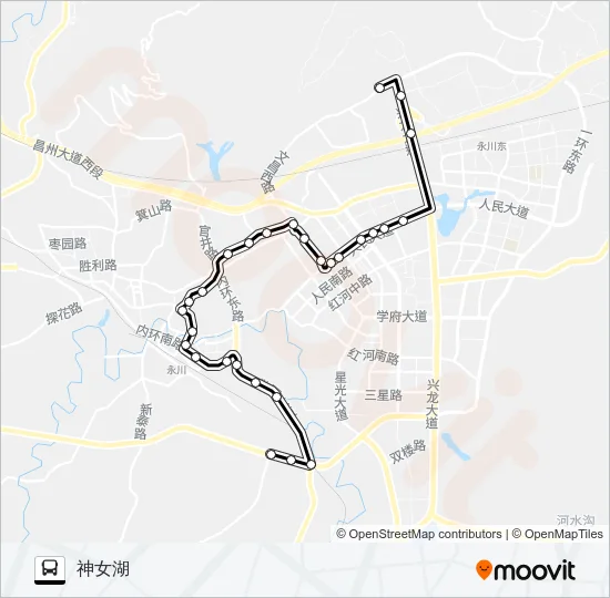 公交永川112路的线路图