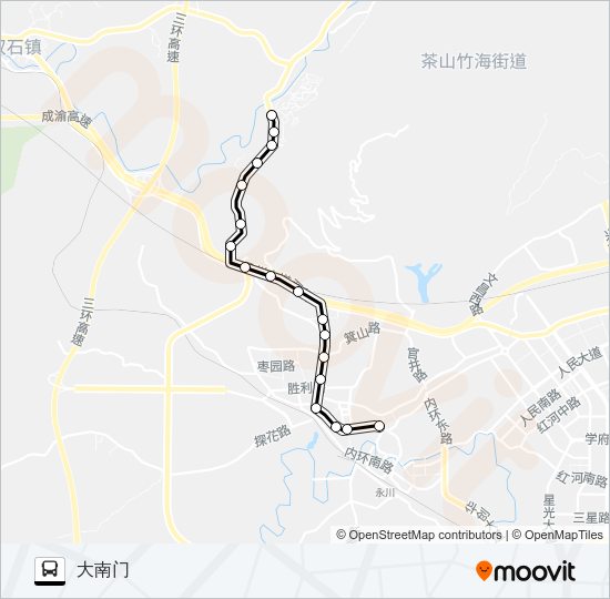 公交永川201路的线路图