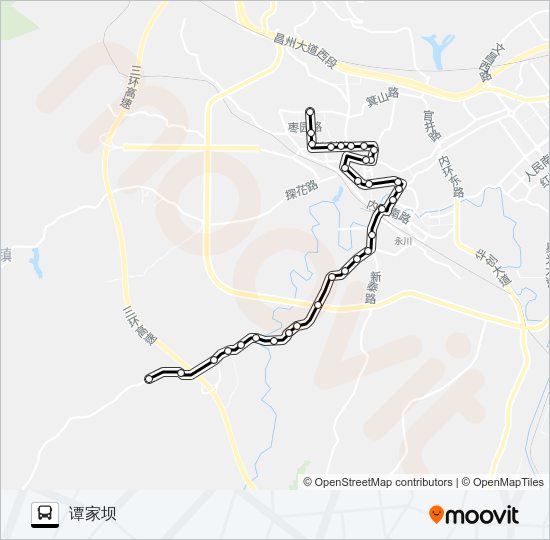 公交永川202路的线路图