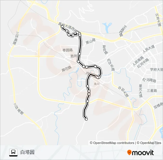 永川205路 Bus Line Map