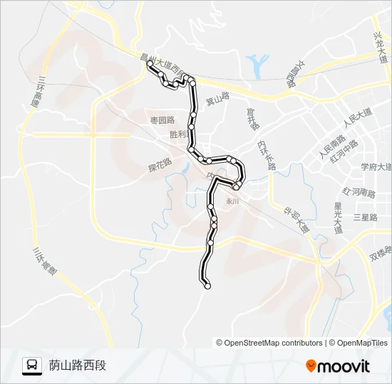 永川205路 Bus Line Map