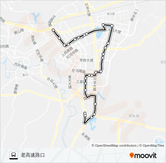 公交永川301路的线路图